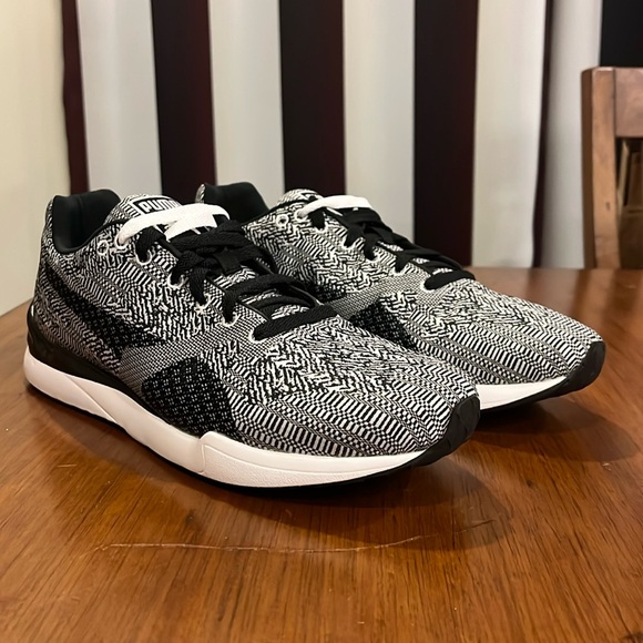 Puma XS500 Woven Shoes Sneakers new Oreo black white 360106 01 Mens Sizes